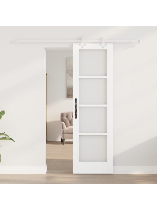 Libistatav uks riistvara komplektiga valge 61x198.5 cm tugevast puidust männi