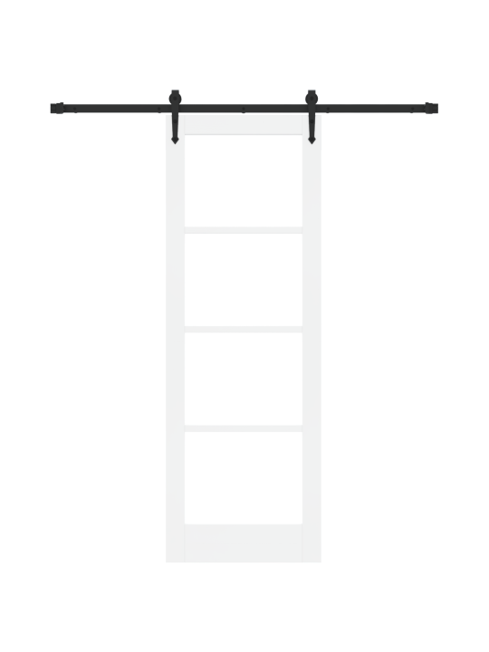Libisev uks koos kinnituskitsiga valge 73.5x211 cm kindel puit mänd