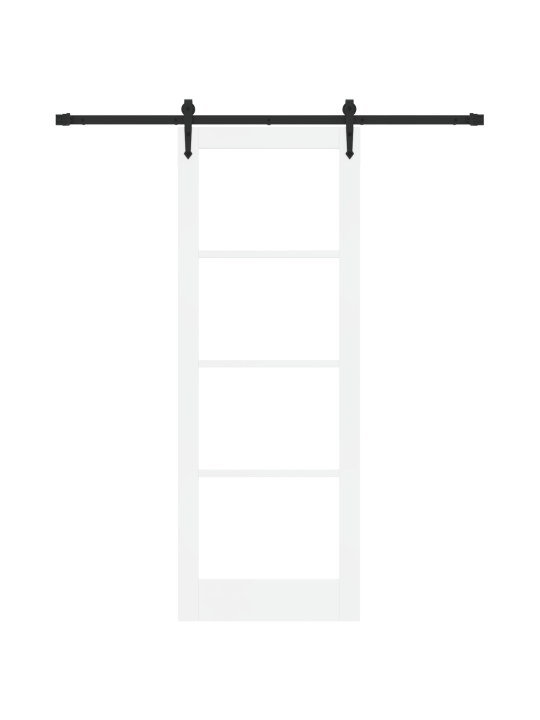 Liuguks koos varustuskomplektiga valge 78x211 cm tahke puit mänd