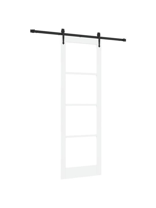 Libisev uks koos varuosade komplektiga valge 78x232 cm tugev puit männipuit
