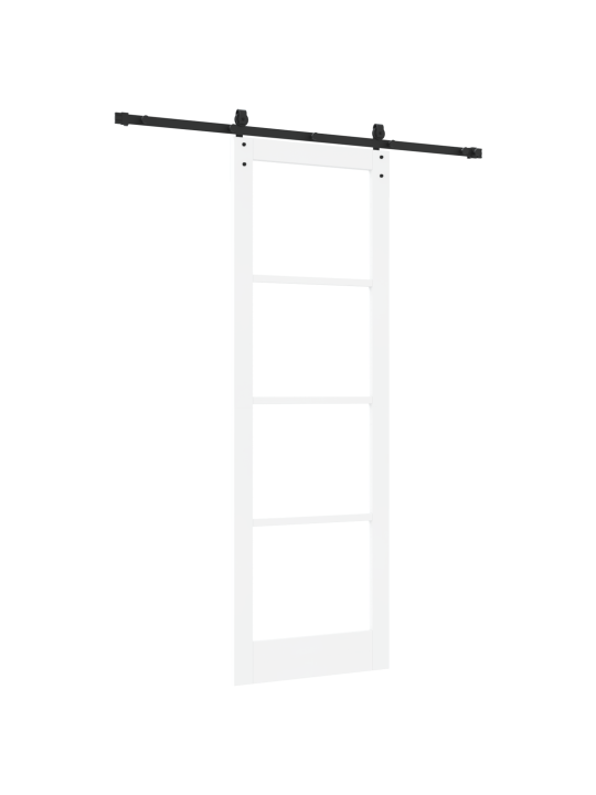 Libisev uks koos varuosade komplektiga valge 78x232 cm tugev puit männipuit