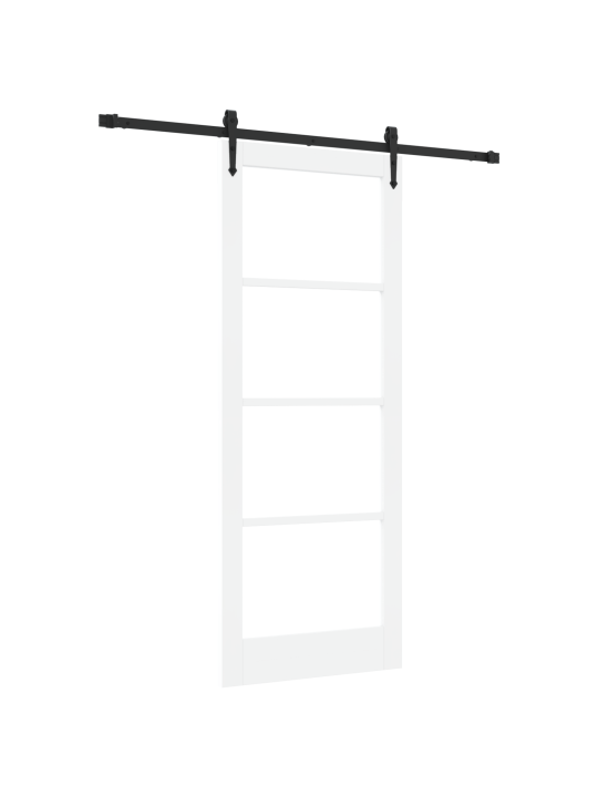 Liuguks riistvarakomplektiga valge 83x211 cm täispuit