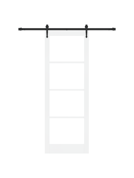Libisev uks koos riistvarakomplektiga valge 83x232 cm massiivne jõulupuu