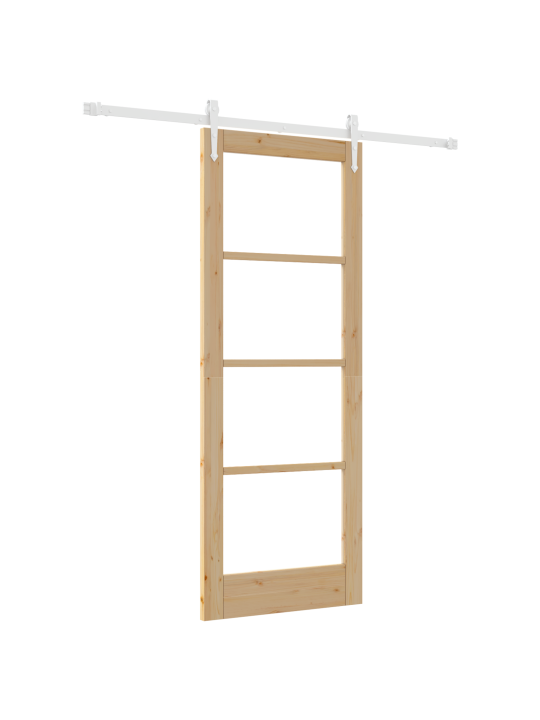 Libisev uks koos varustuse komplektiga 78x202 cm kvaliteetne männipuit