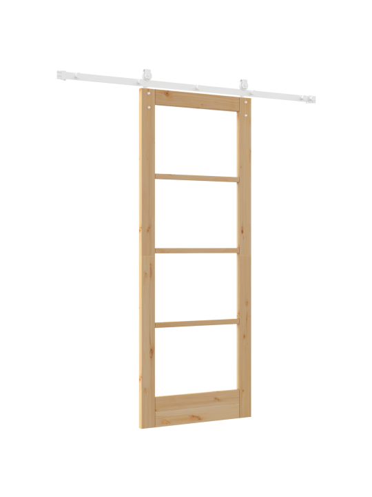 Libisev uks koos varustuse komplektiga 78x202 cm kvaliteetne männipuit