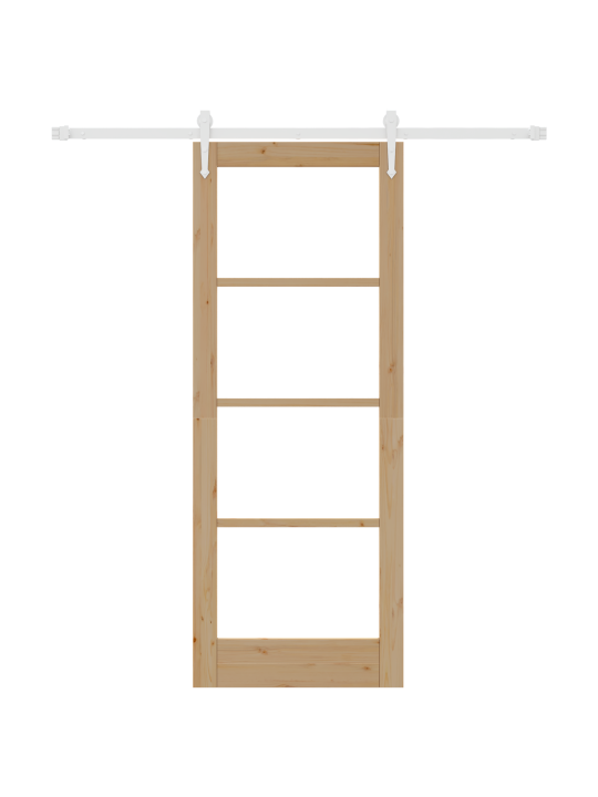 Libisev uks koos varustuse komplektiga 78x202 cm kvaliteetne männipuit