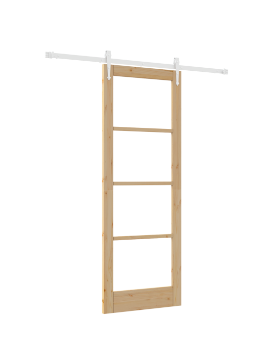 Libisev uks koos materjalide komplektiga 78x211 cm tugevast puidust männist