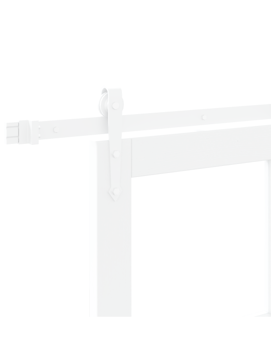 Libisev uks koos riistvaraga komplekt valge 83x211 cm täispuit männipuit