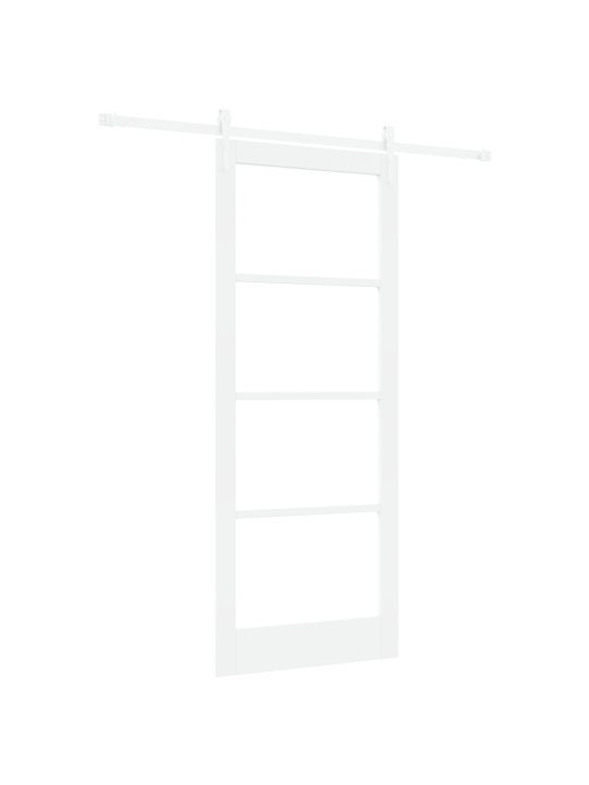 Libisev uks koos kinnituste komplektiga valge 86x211 cm massiivpuu mänd
