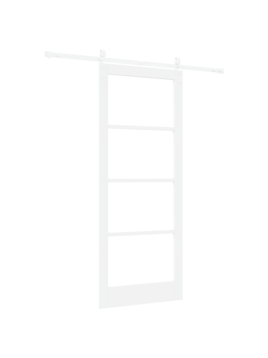 Libisev uks koos kinnituste komplektiga valge 86x211 cm massiivpuu mänd