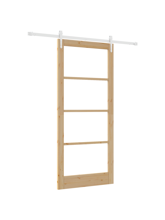Libisev uks koos riistvarakomplektiga 93x211 cm tugev puu männipuit