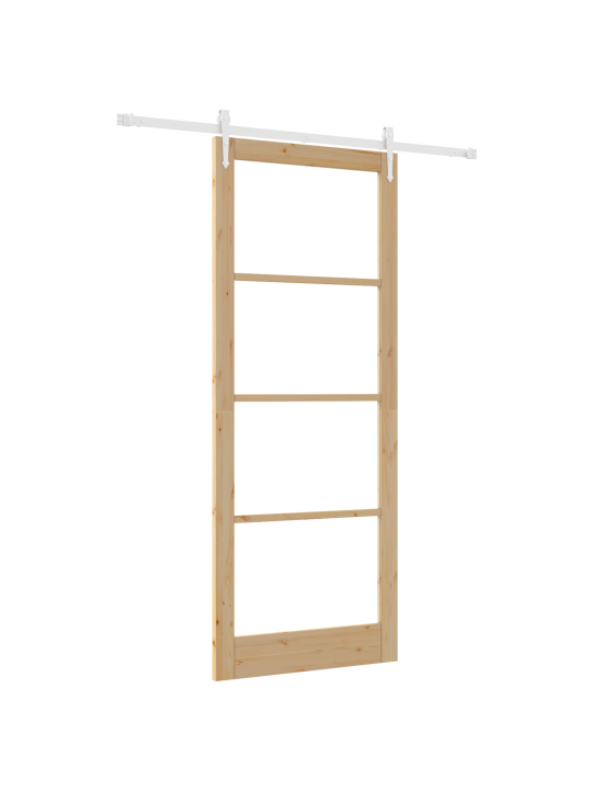 Libisev uks koos riistvarakomplektiga 93x232 cm kvaliteetsest männipuidust