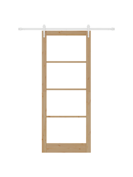 Libisev uks koos riistvarakomplektiga 93x232 cm kvaliteetsest männipuidust