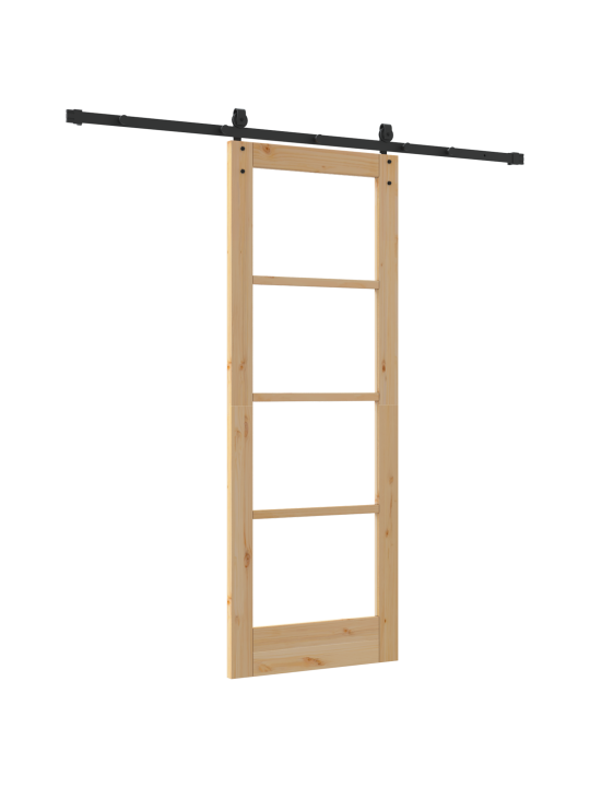 Libisev uks riistvara komplektiga 73.5 x 198.5 cm kindel puit männipuit