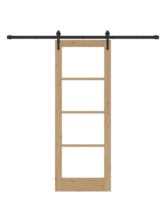Libisev uks riistvara komplektiga 73.5 x 198.5 cm kindel puit männipuit