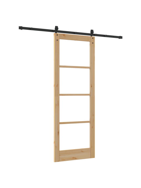 Libisev uks koos tarvikute komplektiga 78x211 cm tugev männipuit