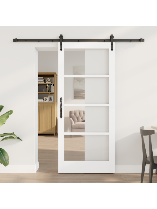 Liuguks koos tarvikute komplektiga valge 86x198.5 cm kindel puit männipuit