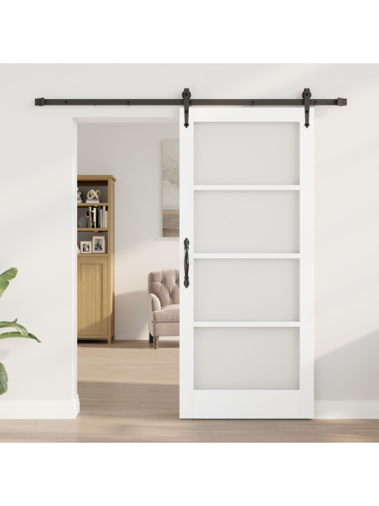 Liuguks koos tarvikute komplektiga valge 86x198.5 cm kindel puit männipuit