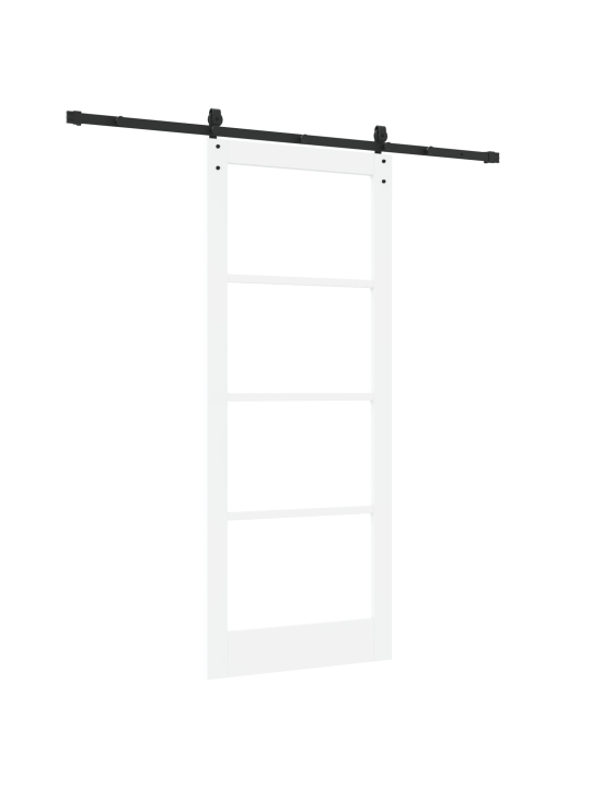 Tõukedoor koos mehhanismikomplektiga valge 86x211 cm sooline puit mänd