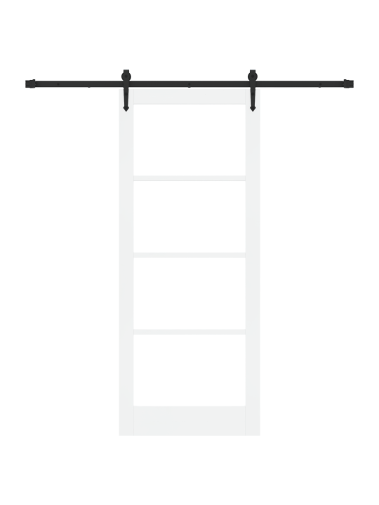 Tõukedoor koos mehhanismikomplektiga valge 86x211 cm sooline puit mänd
