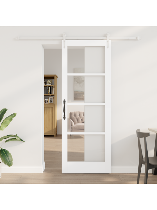 Liuguks koos käigukastiga valge 78x211 cm tugev puidust mänd