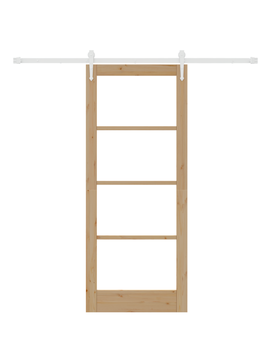 Liuguv uks riistade komplektiga 83x202 cm tugev puit männipuit
