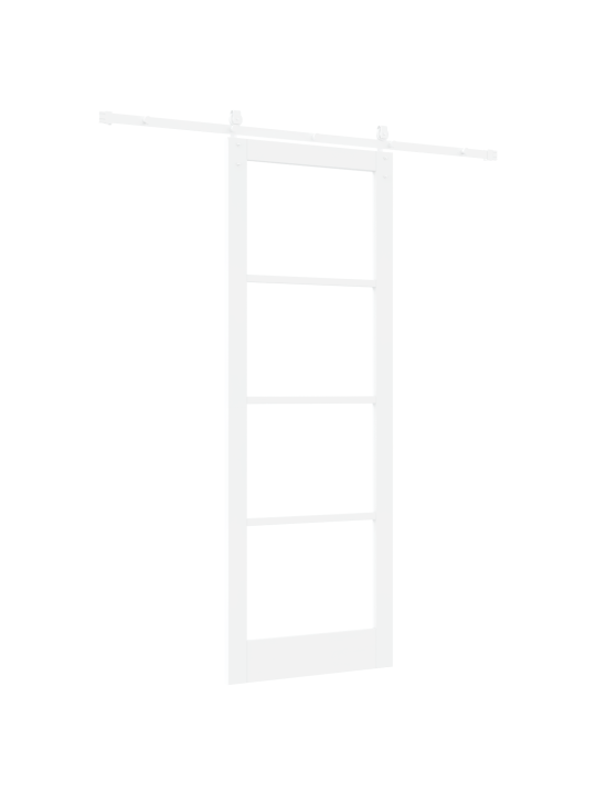 Liuguks riistvarakomplektiga valge 83x232 cm täispuit männipuu