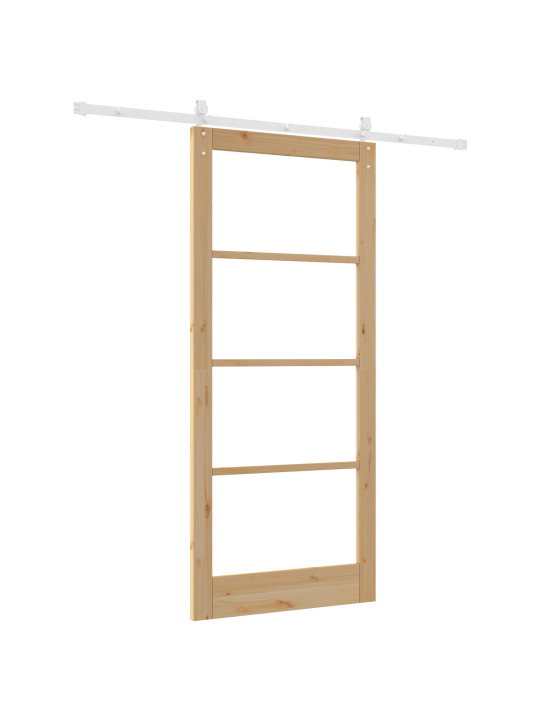 Libisev uks koos varustus komplekt 93x211 cm tugev puidu männipuit