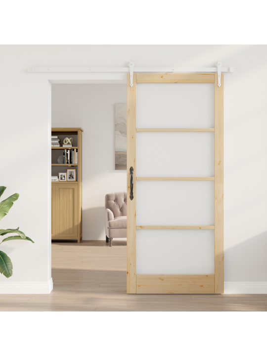 Libisev uks koos varustus komplekt 93x211 cm tugev puidu männipuit