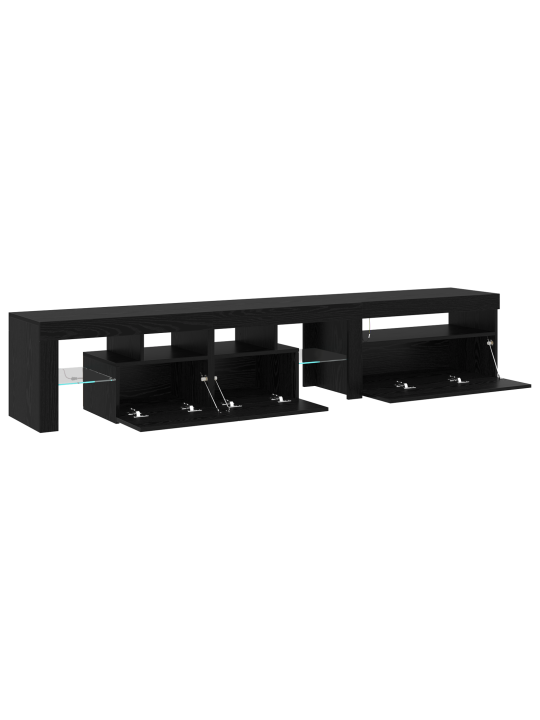 Tv kapid 2 tk led-valgustusega must tamm tehispuit