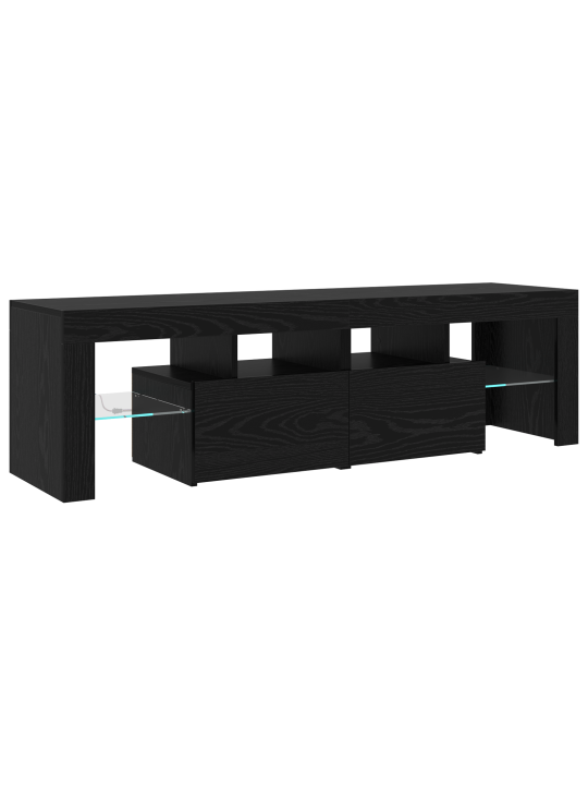 Tv kapid 2 tk led-valgustusega must tamm tehispuit
