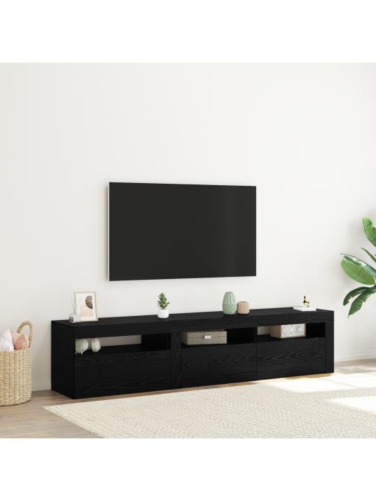 Telerikapid 2 tk led valgustitega must tamm tehispuit