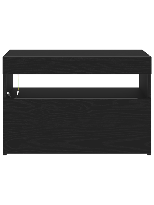 Öökapp led-valgustitega must tamm 60x35x40 cm töödeldud puit