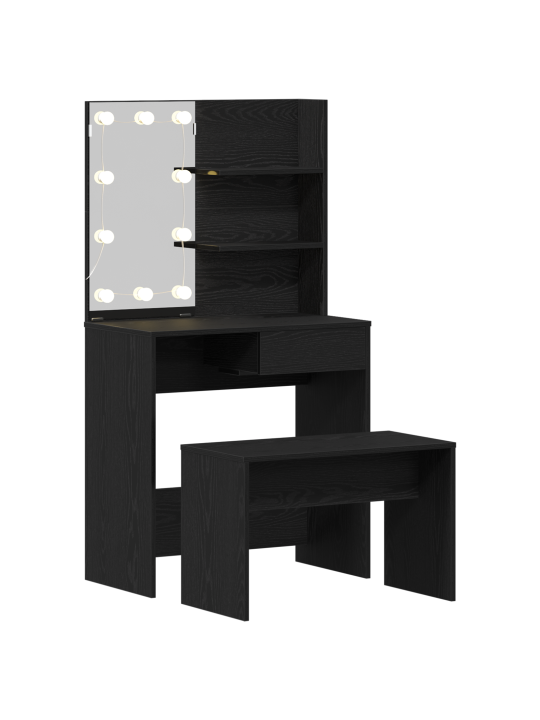 Tualettlauakomplekt led mustast tammest tehispuidust