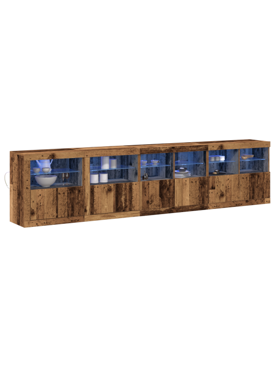 Kapp koos led valgusega vanast puust 283x37x67 cm töödeldud puit