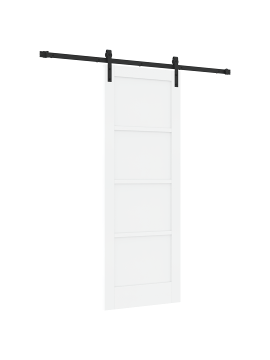 Libistatav uks koos riistvarakomplektiga valge 73.5x198.5 cm tugevdatud puit