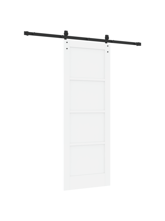 Libistatav uks koos riistvarakomplektiga valge 73.5x198.5 cm tugevdatud puit