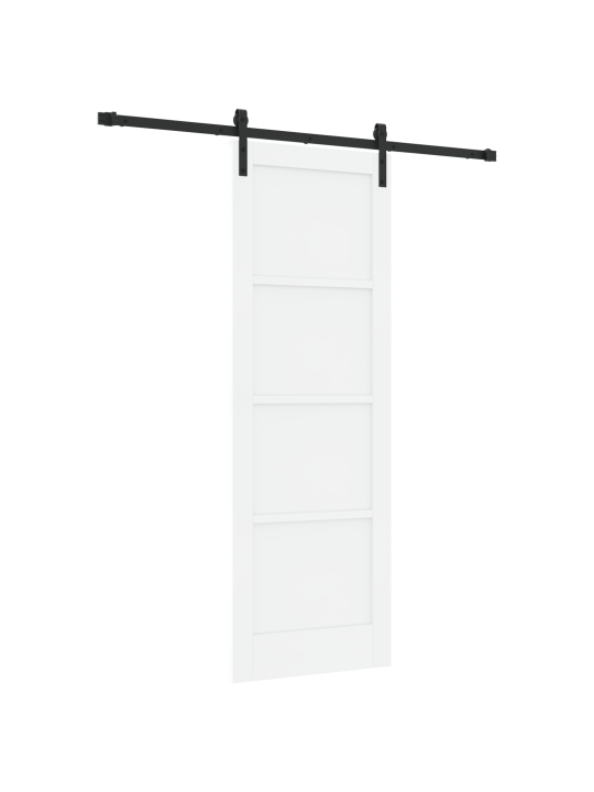 Libistatav uks koos seadmete komplektiga valge 73.5x211 cm massiivpuust männi