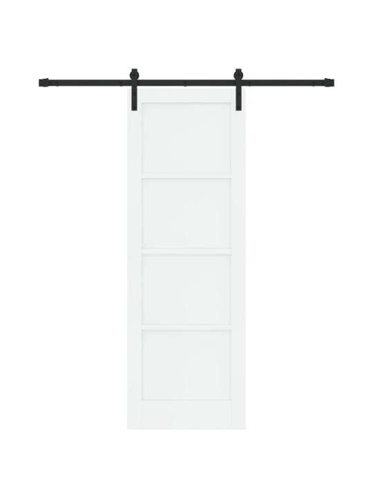 Libistatav uks koos seadmete komplektiga valge 73.5x211 cm massiivpuust männi