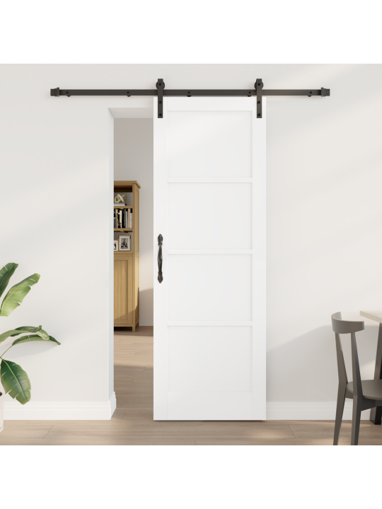 Libistatav uks koos seadmete komplektiga valge 73.5x211 cm massiivpuust männi