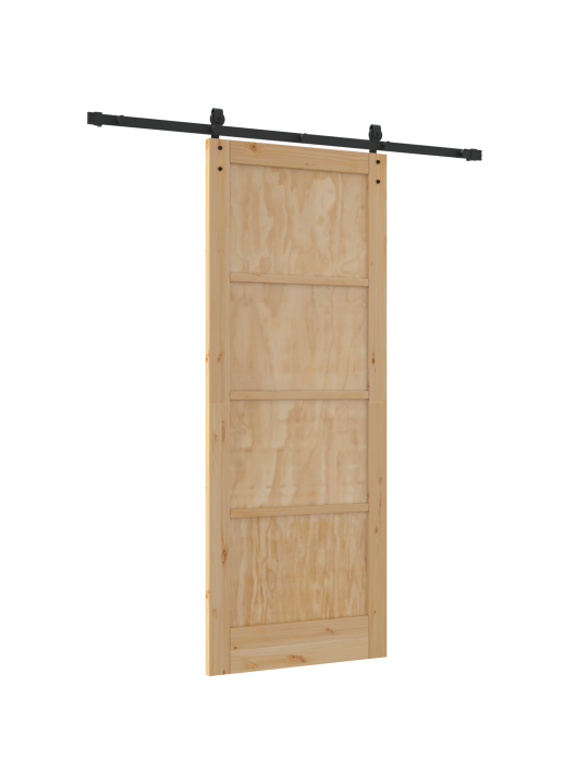 Libisev uks riistvarakomplektiga 83x211 cm massiivne puidust mänd