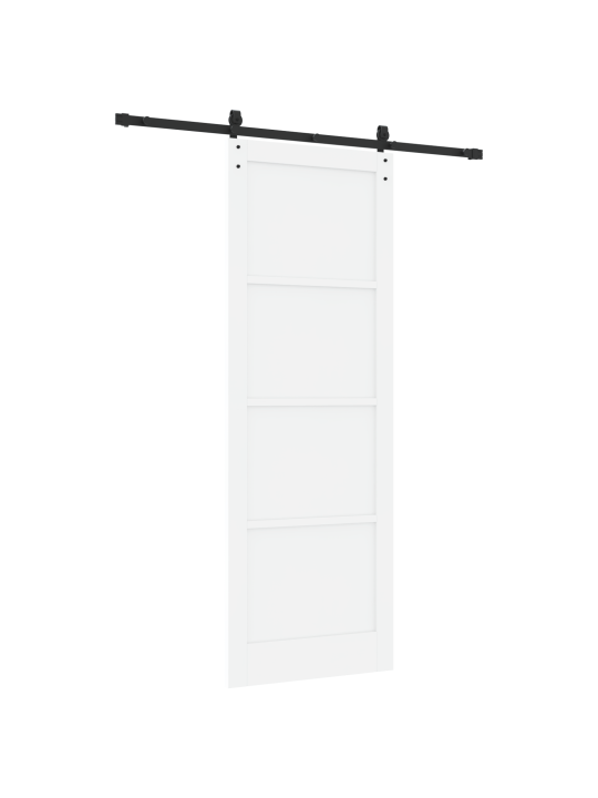 Libisev uks koos varustuse komplektiga valge 83x232 cm massiivpuust mänd