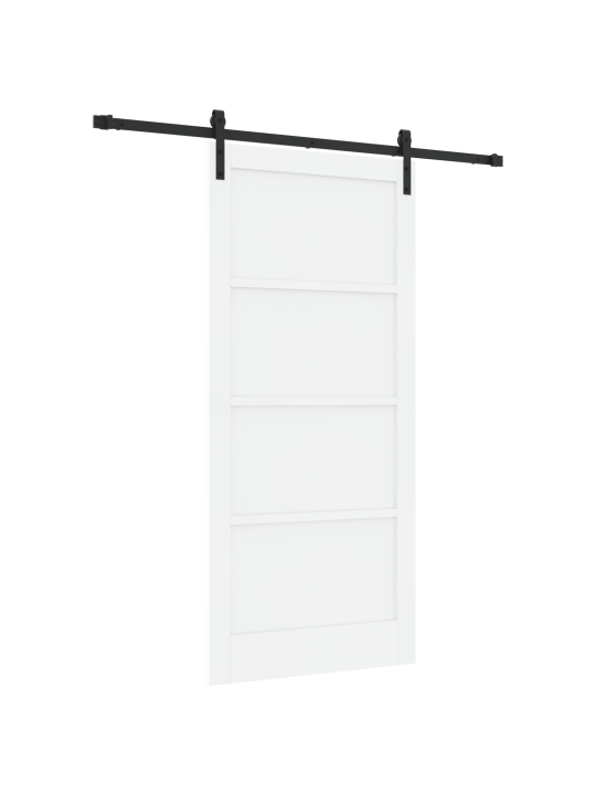 Libistatav uks koos riistvarakomplektiga valge 93x202 cm männipuit