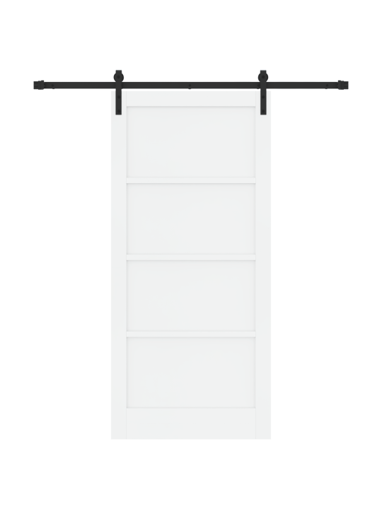 Libistatav uks koos riistvarakomplektiga valge 93x202 cm männipuit