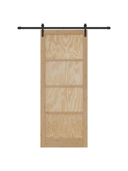 Libisev uks riistvarakomplektiga 93x232 cm tugevast mändi puidust