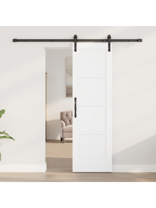 Libisev uks riistvarakomplekti valge 61 x 198.5 cm massiivne puit
