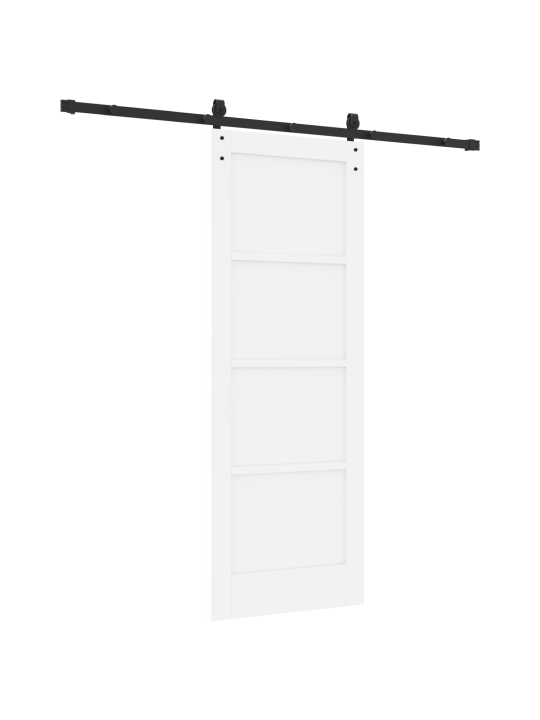 Libistav uks koos riistade komplektiga valge 73.5 x 198.5 cm tugev puit mänd