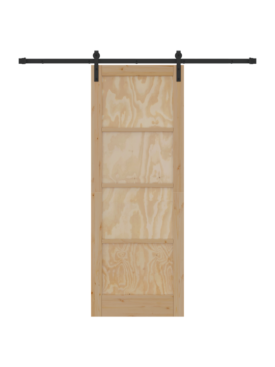 Libisev uks koos tarvikute komplektiga 78x211 cm solid puit pine