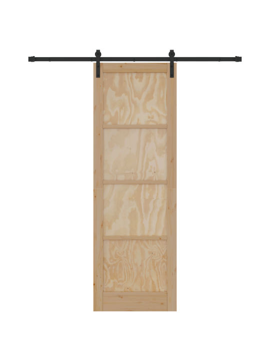 Libisev uks riistvarakomplektiga 78x232 cm kvaliteetsest männipuidust