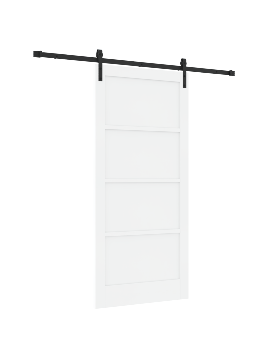 Libisev uks koos tarvikute komplektiga valge 93x202 cm massiivne puu mänd